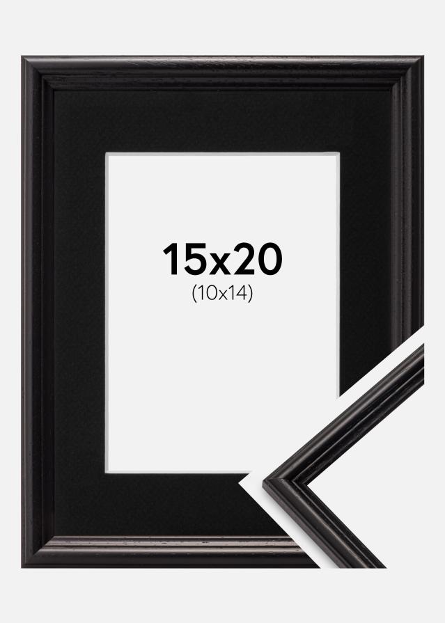 Ramme Horndal Sort 15x20 cm - Passepartout Sort 11x15 cm