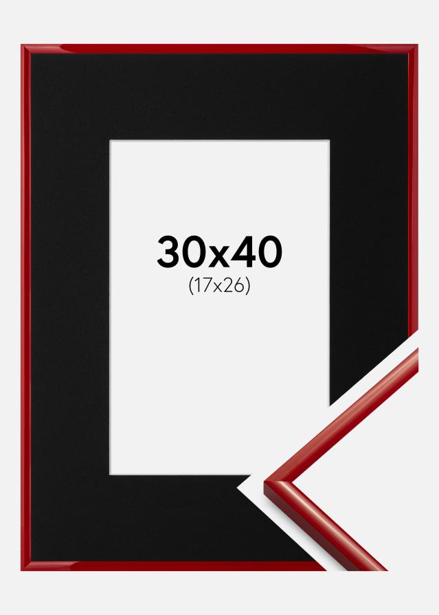Ramme New Lifestyle Medium Red 30x40 cm - Passepartout Sort 18x27 cm