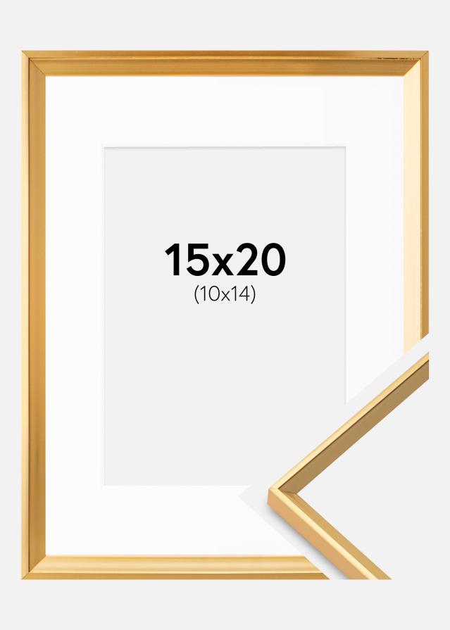Ramme Desire Guld 15x20 cm - Passepartout Hvid 11x15 cm