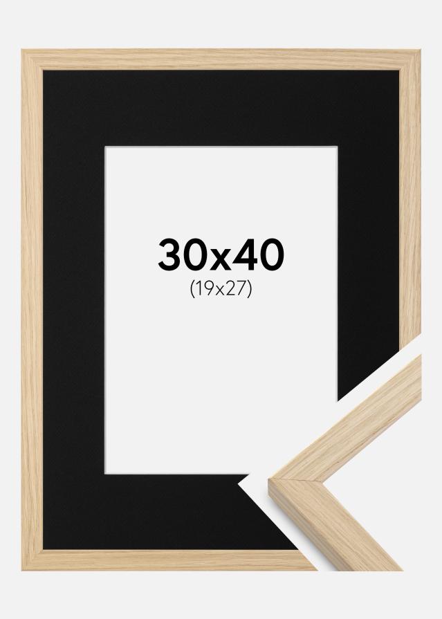 Ramme Grimsåker Eg 30x40 cm - Passepartout Sort 20x28 cm