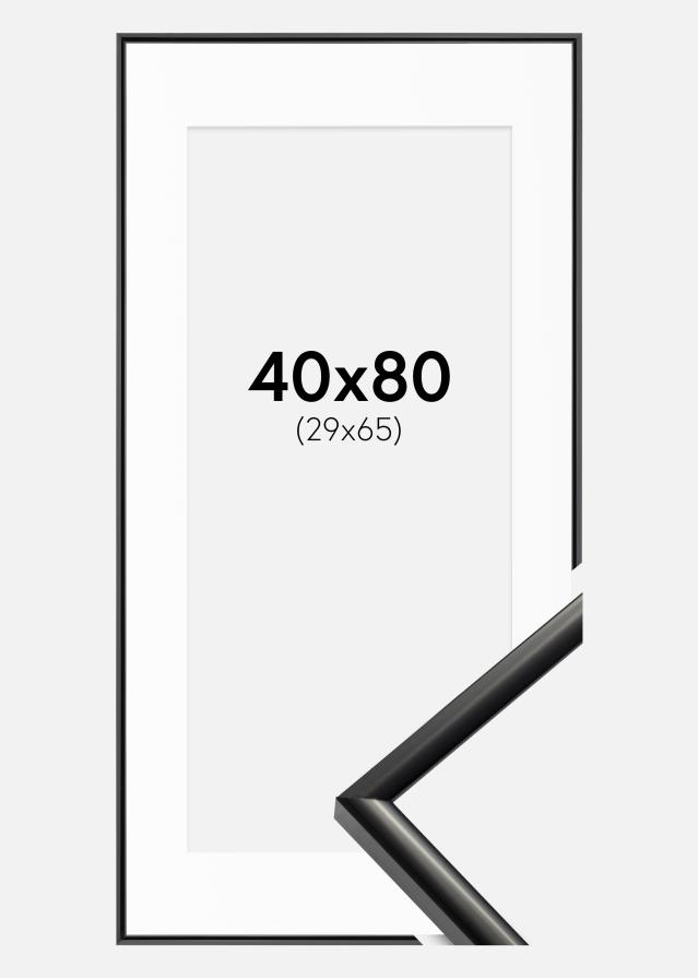 Ramme New Lifestyle Sort 40x80 cm - Passepartout Hvid 30x66 cm