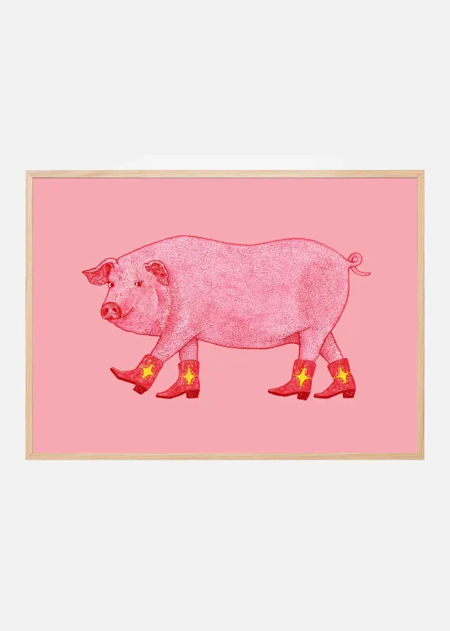 Marjorie the Cowgirl Pig Plakat