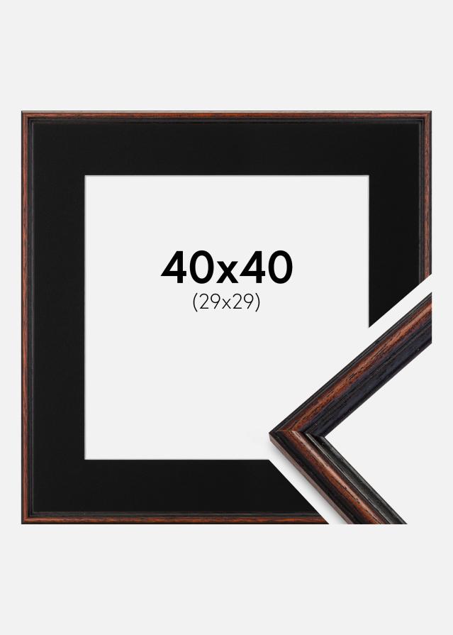 Ramme Horndal Valnød 40x40 cm - Passepartout Sort 30x30 cm