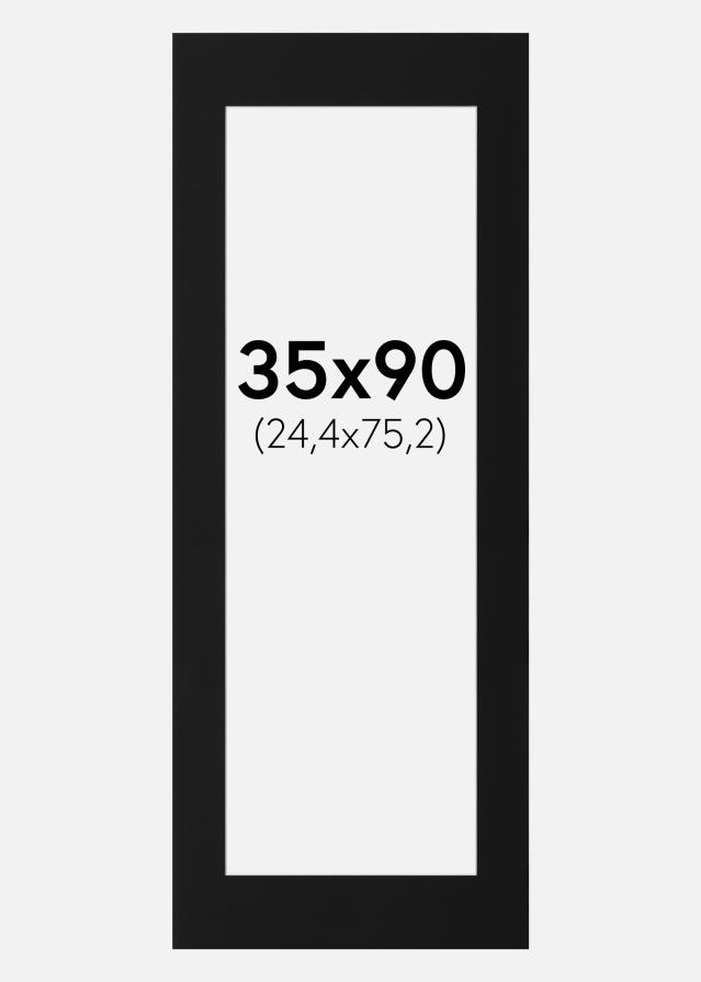 Passepartout Sort Standard (Hvid kerne) 35x90 cm (24,4x75,2)