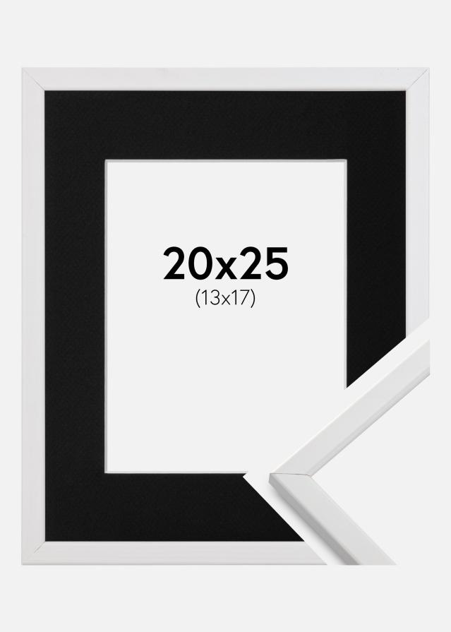 Ramme Galant Hvid 20x25 cm - Passepartout Sort 14x18 cm