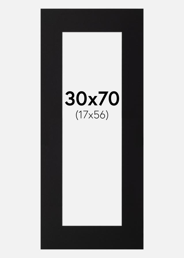 Passepartout Sort Standard (Hvid Kerne) 30x70 cm (17x56)