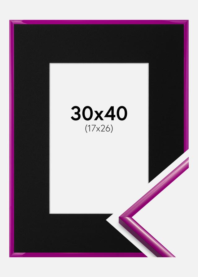 Ramme New Lifestyle Fuchsia 30x40 cm - Passepartout Sort 18x27 cm