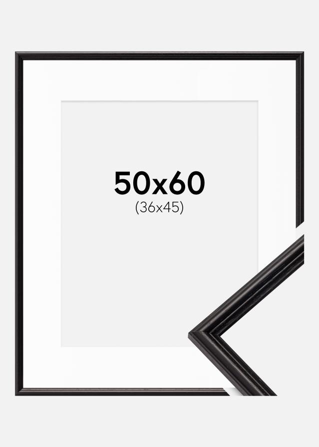 Ramme Horndal Sort 50x60 cm - Passepartout Hvid 37x46 cm