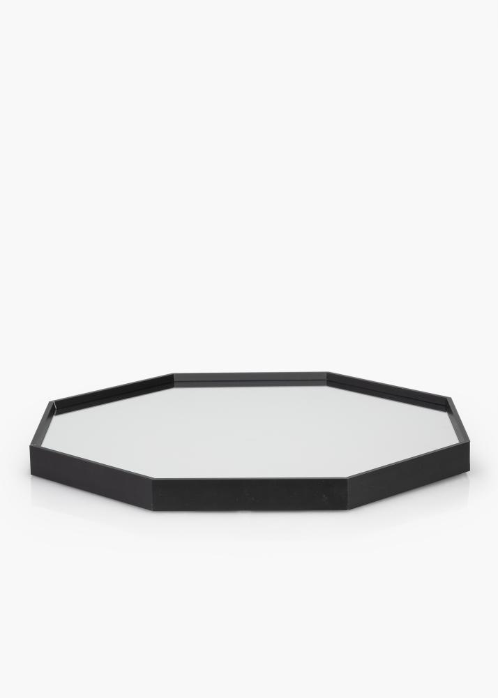 KAILA Spejl Octagon Sort 50 cm Ø