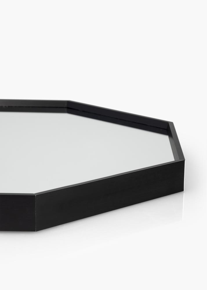 KAILA Spejl Octagon Sort 50 cm Ø