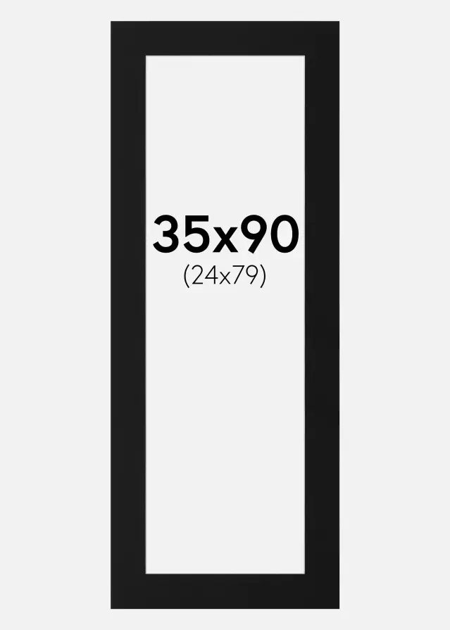 Passepartout Sort Standard (Hvid kerne) 35x90 cm (24x79)