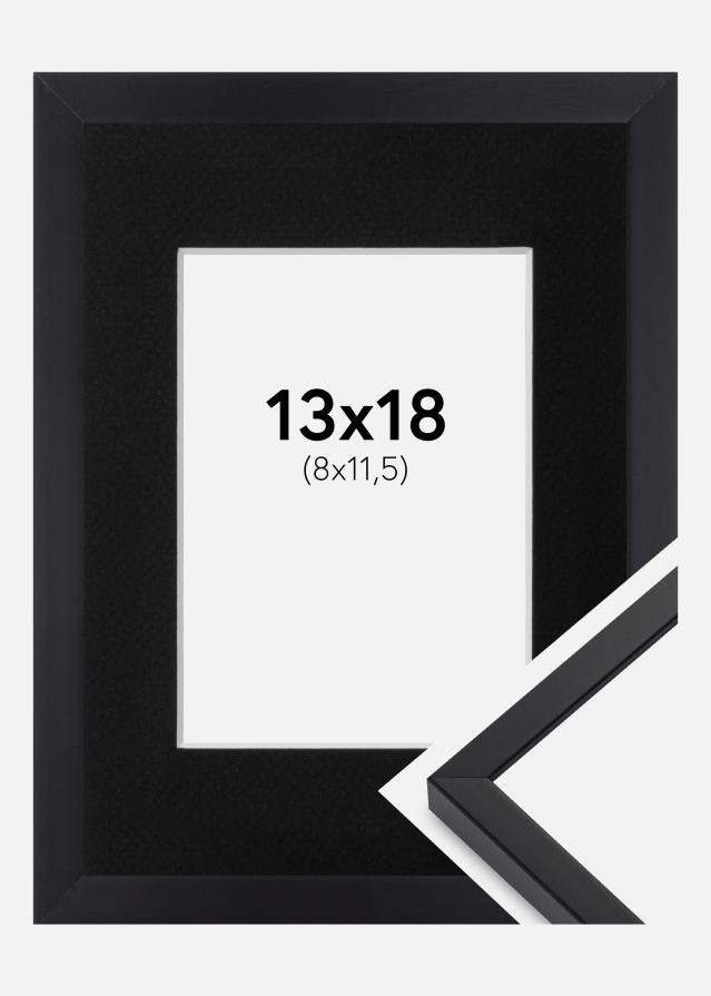 Ramme E-Line Sort 13x18 cm - Passepartout Sort 9x12 cm