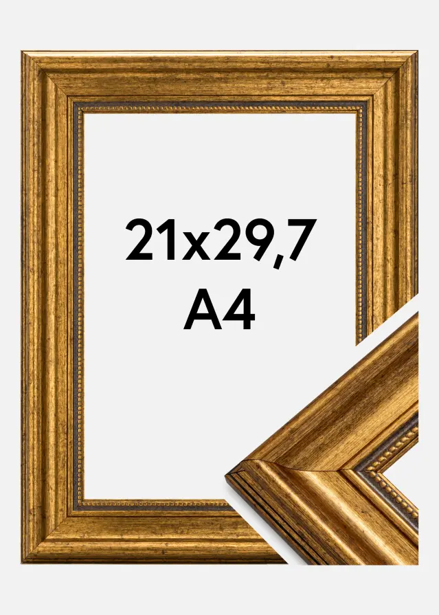 Ramme Rokoko Akrylglas Guld 21x29,7 cm (A4)