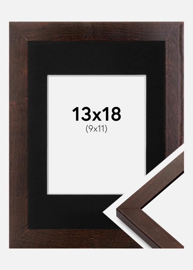 Ramme Selection Valnød 13x18 cm - Passepartout Sort 10x12 cm