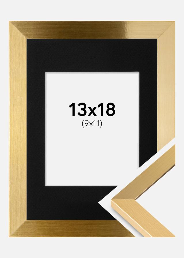 Ramme Selection Guld 13x18 cm - Passepartout Sort 10x12 cm