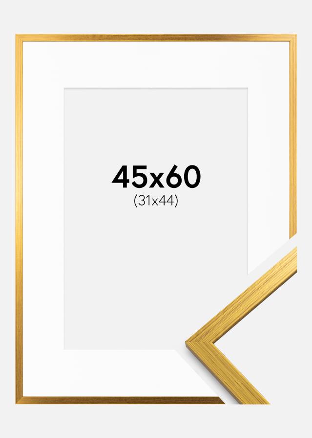 Ramme Edsbyn Guld 45x60 cm - Passepartout Hvid 32x45 cm