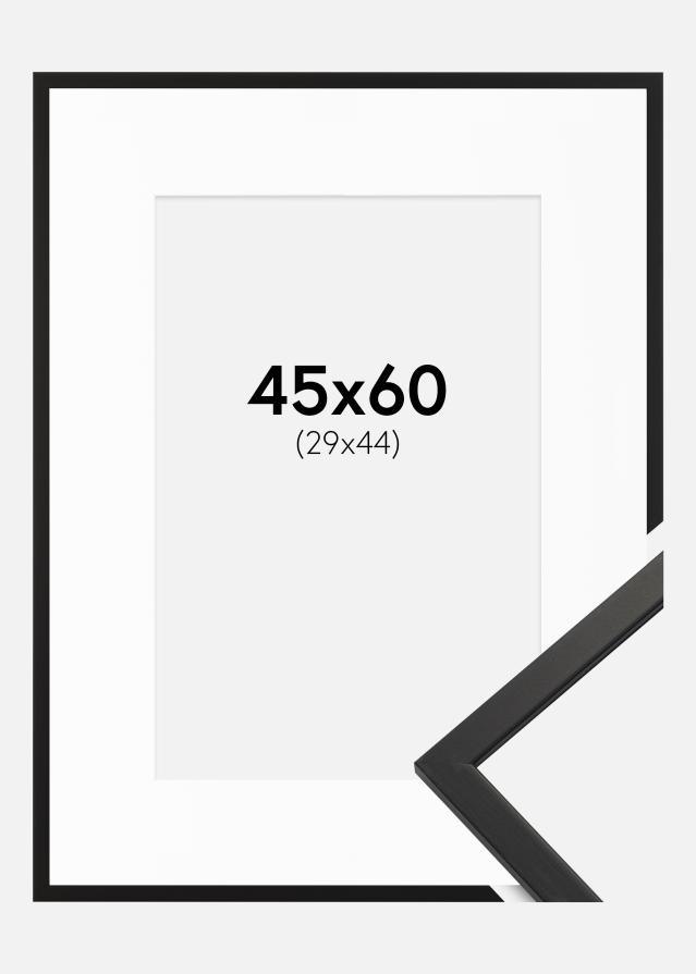 Ramme Edsbyn Sort 45x60 cm - Passepartout Hvid 30x45 cm