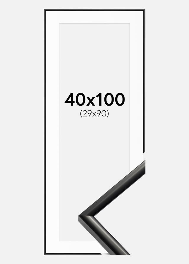Ramme New Lifestyle Sort 40x100 cm - Passepartout Hvid 30x91 cm