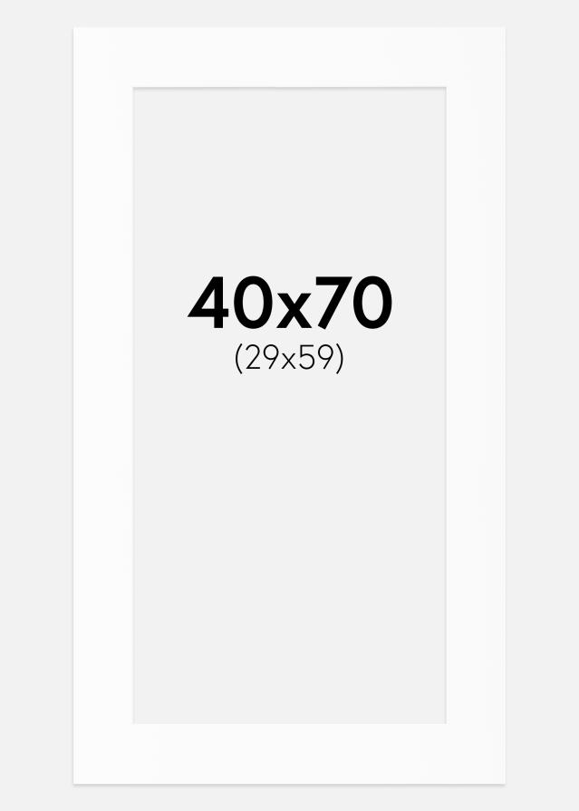 Passepartout Hvid Standard (Hvid kerne) 40x70 cm (29x59)