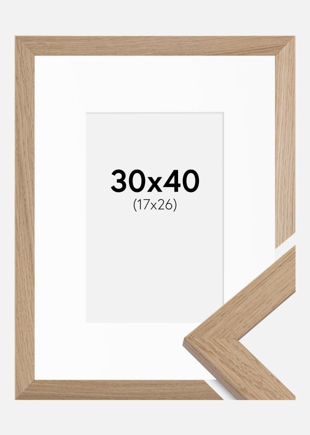 Ramme Trendline Eg 30x40 cm - Passepartout Hvid 18x27 cm