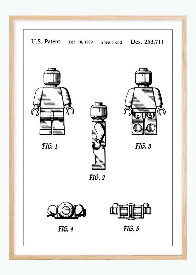 Patenttegning - Lego I Plakat