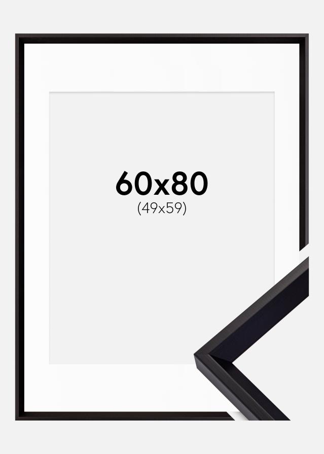 Ramme Globe Sort 60x80 cm - Passepartout Hvid 50x60 cm