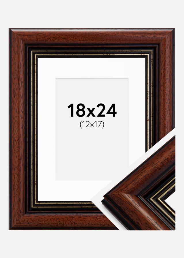 Ramme Old Retro 18x24 cm - Passepartout Hvid 13x18 cm