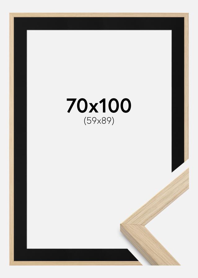 Ramme Grimsåker Eg 70x100 cm - Passepartout Sort 60x90 cm