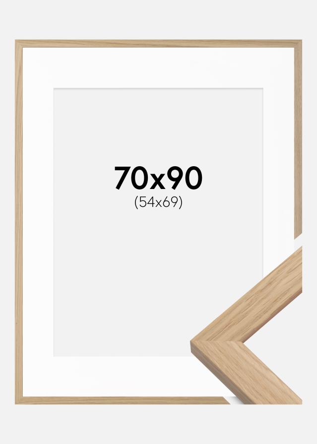 Ramme Oak Wood 70x90 cm - Passepartout Hvid 55x70 cm