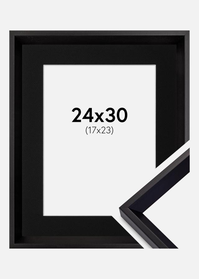 Ramme Globe Sort 24x30 cm - Passepartout Sort 18x24 cm