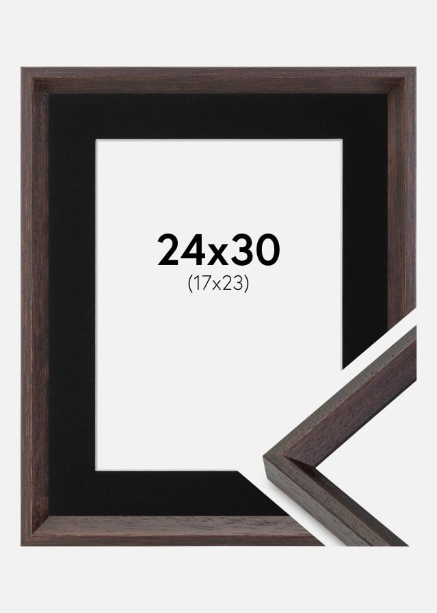 Ramme Globe Espresso 24x30 cm - Passepartout Sort 18x24 cm