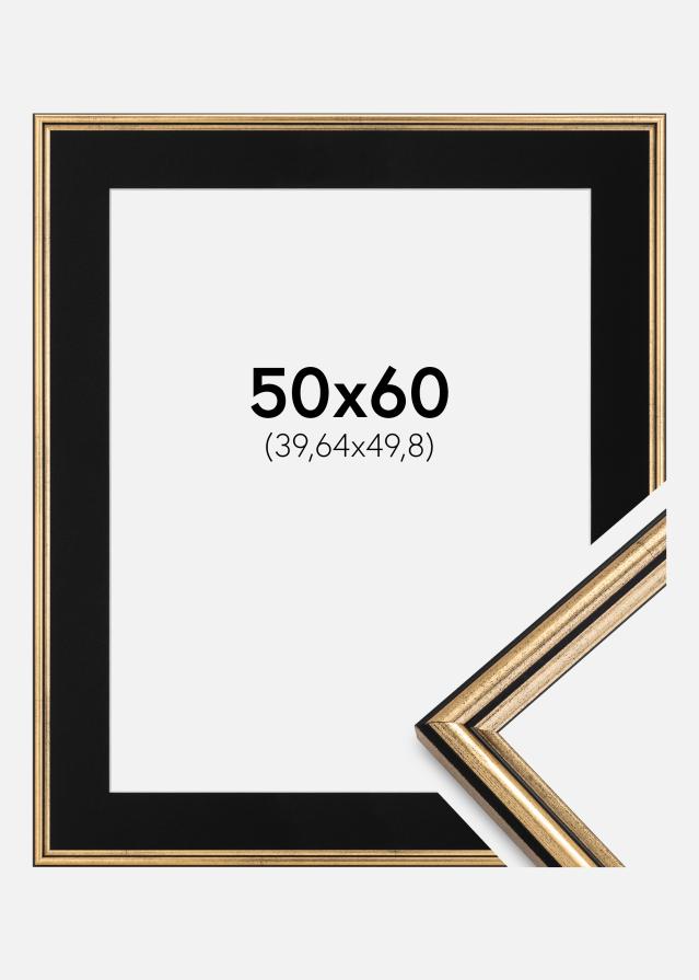 Ramme Horndal Guld 50x60 cm - Passepartout Sort 16x20 inches