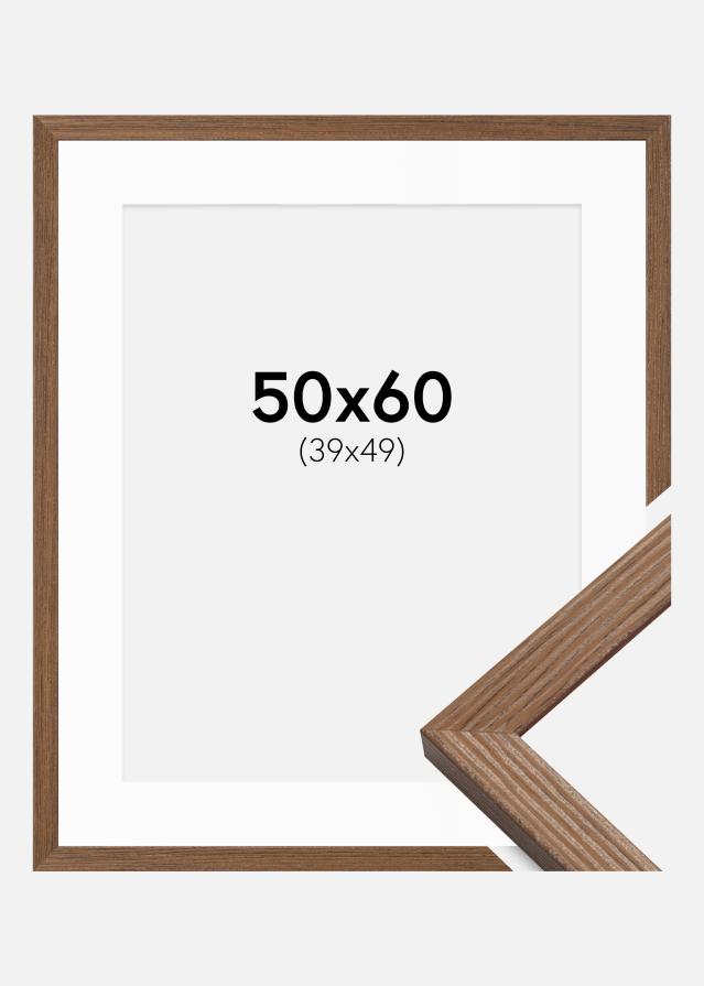 Ramme Fiorito Mørk Eg 50x60 cm - Passepartout Hvid 40x50 cm