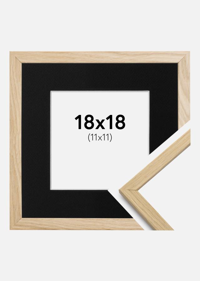 Ramme Edsbyn Eg 18x18 cm - Passepartout Sort 12x12 cm