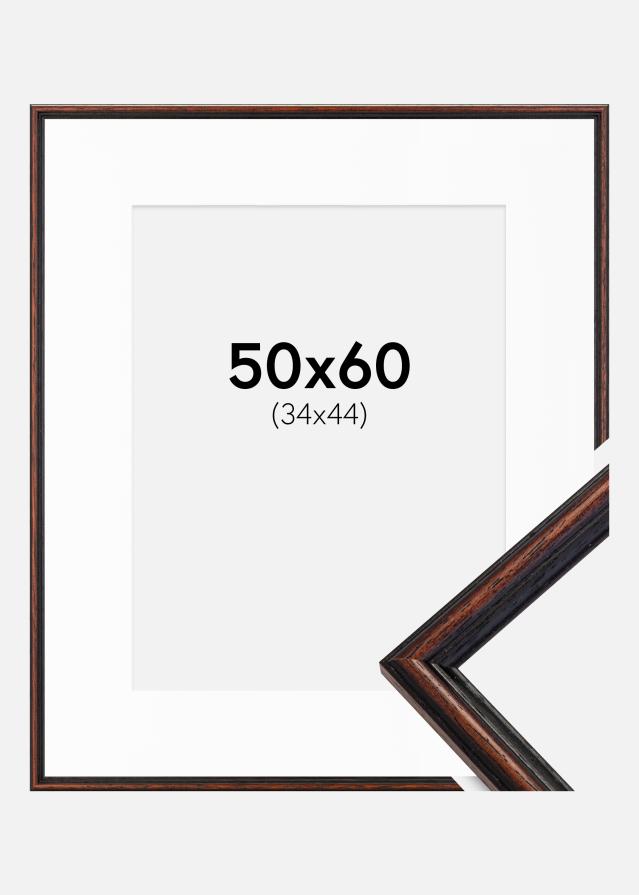 Ramme Horndal Valnød 50x60 cm - Passepartout Hvid 35x45 cm