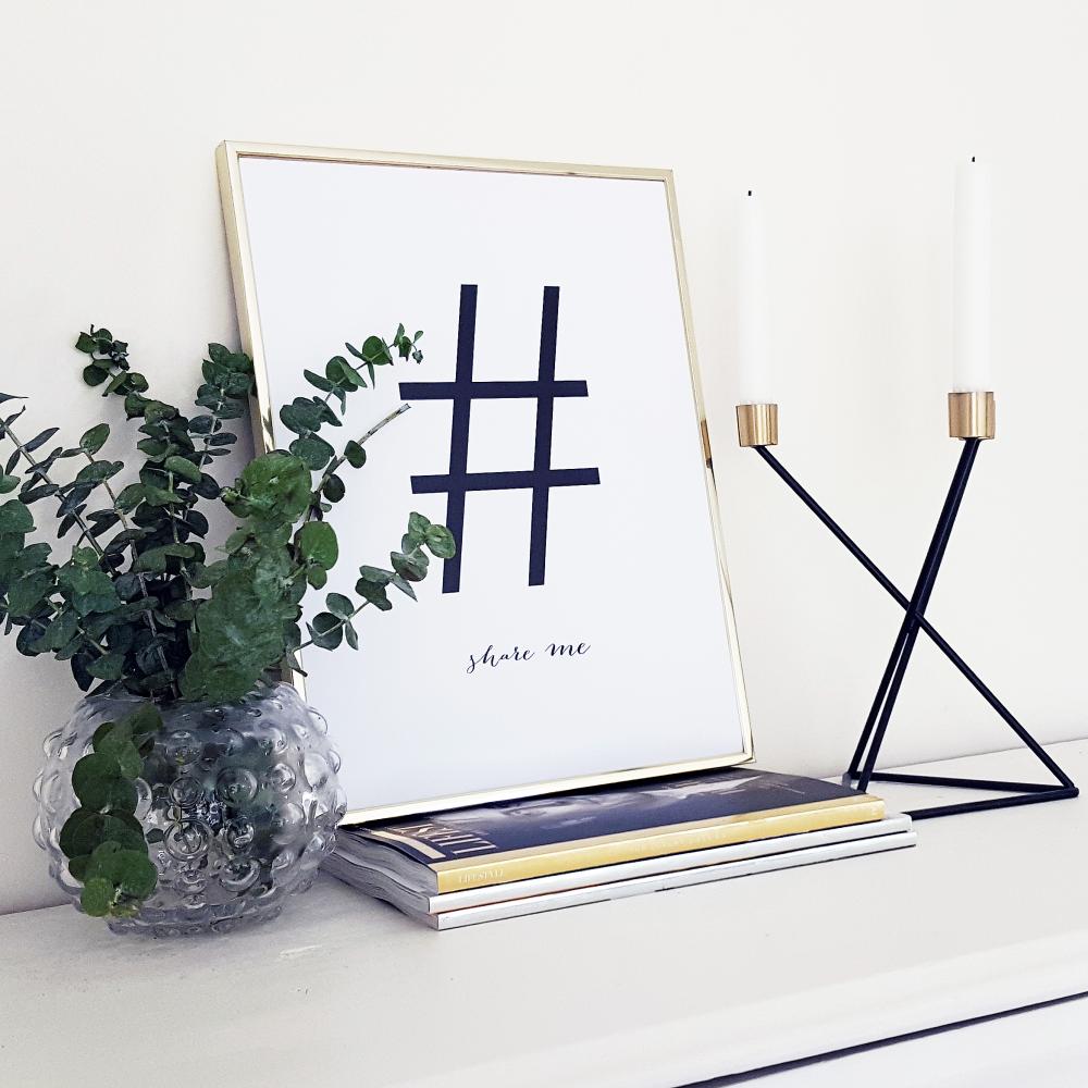 Share me - Hvid med Sort tryk
