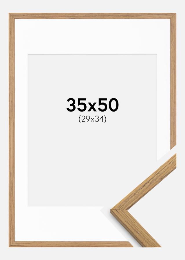 Ramme Edsbyn Teak 35x50 cm - Passepartout Hvid 30x35 cm