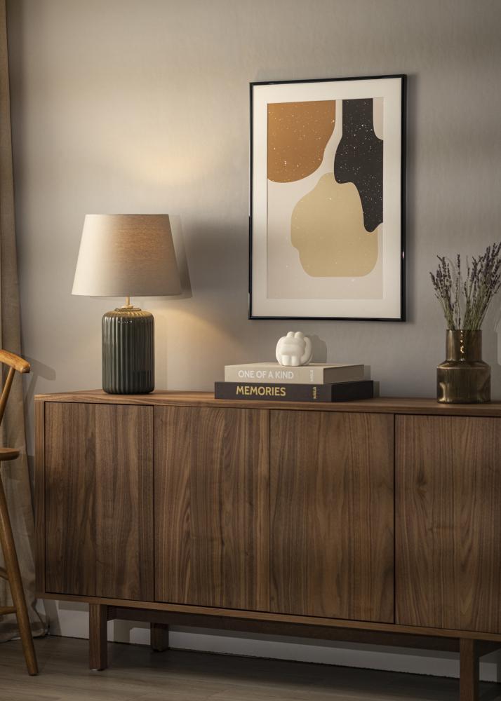 Ramme Scandi Sort 30x30 cm - Passepartout Hvid 8x8 inches