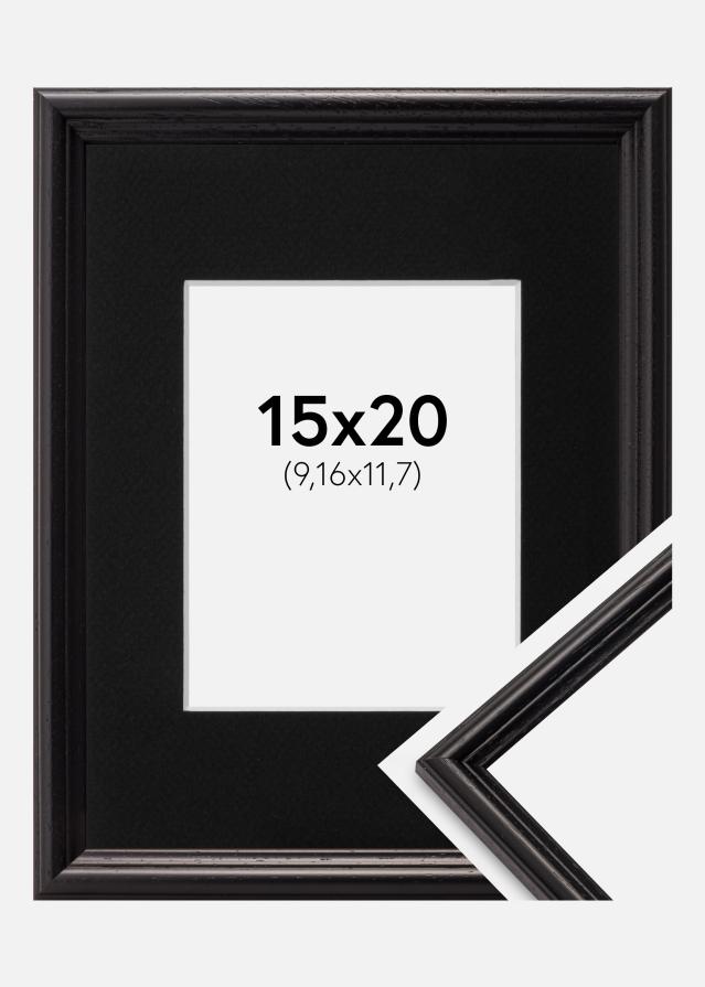 Ramme Horndal Sort 15x20 cm - Passepartout Sort 4x5 inches