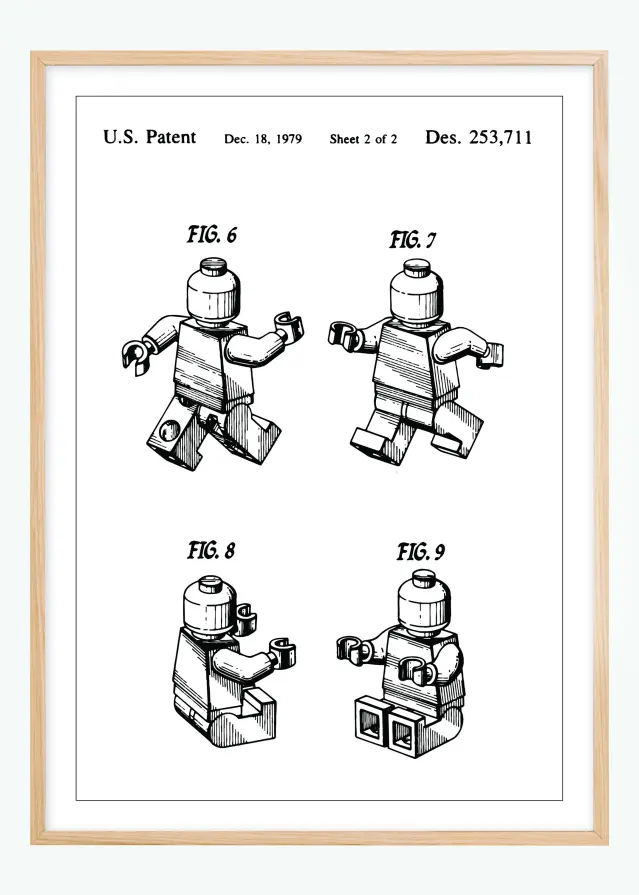 Patenttegning - Lego II Plakat