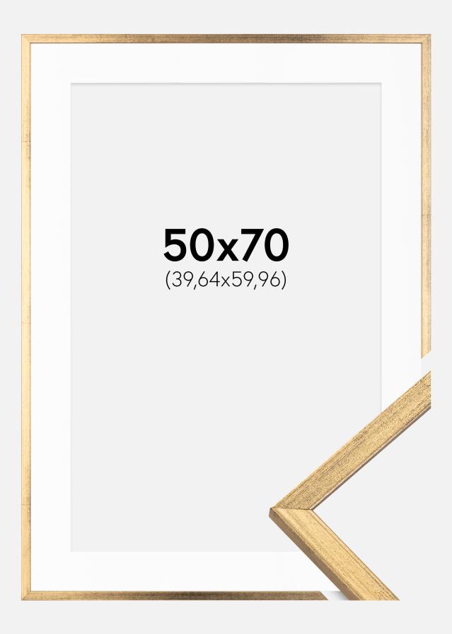 Ramme Galant Guld 50x70 cm - Passepartout Hvid 16x24 inches