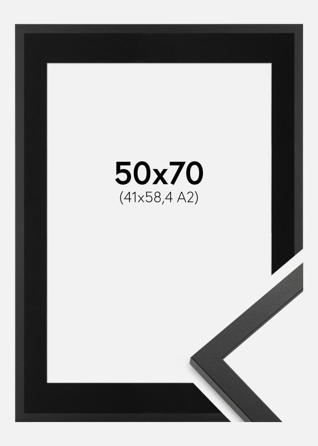 Ramme Trendy Sort 50x70 cm - Passepartout Sort 42x59,4 cm (A2)