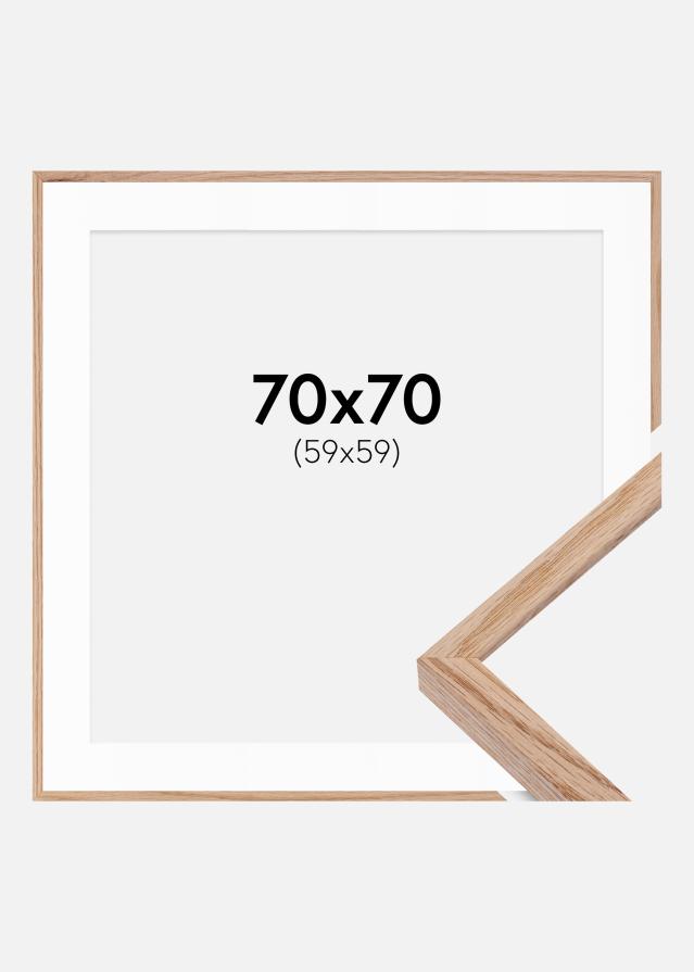 Ramme E-Line Eg 70x70 cm - Passepartout Hvid 60x60 cm