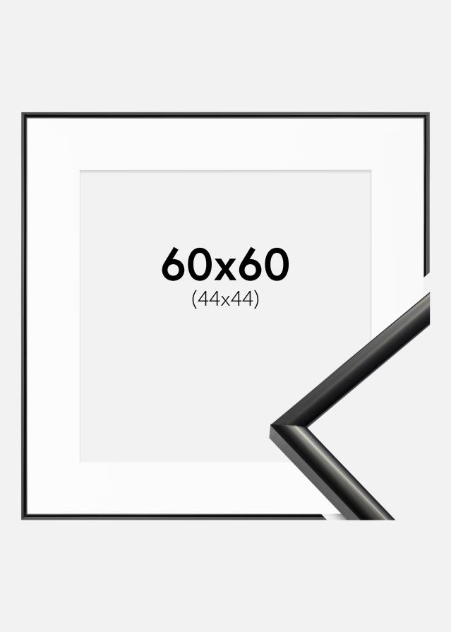 Ramme New Lifestyle Sort 60x60 cm - Passepartout Hvid 45x45 cm