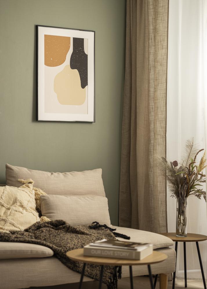 Ramme Scandi Sort 30x30 cm - Passepartout Hvid 8x8 inches
