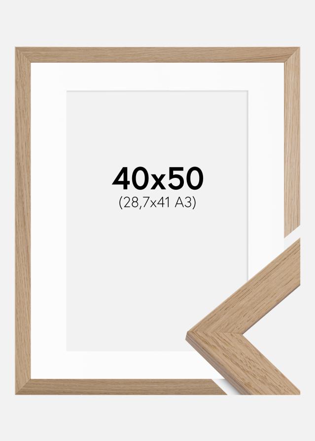 Ramme Trendline Eg 40x50 cm - Passepartout Hvid 29,7x42 cm (A3)