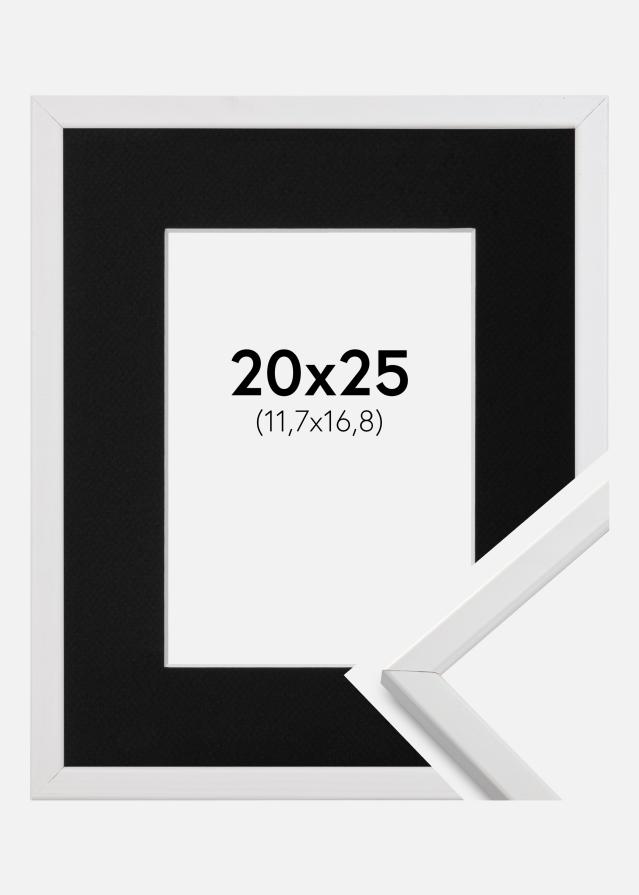 Ramme Galant Hvid 20x25 cm - Passepartout Sort 5x7 inches