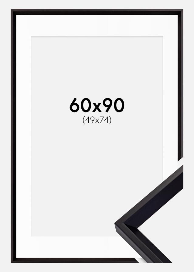 Ramme Globe Sort 60x90 cm - Passepartout Hvid 50x75 cm