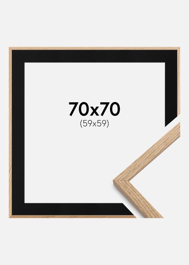 Ramme Oslo Eg 70x70 cm - Passepartout Sort 60x60 cm