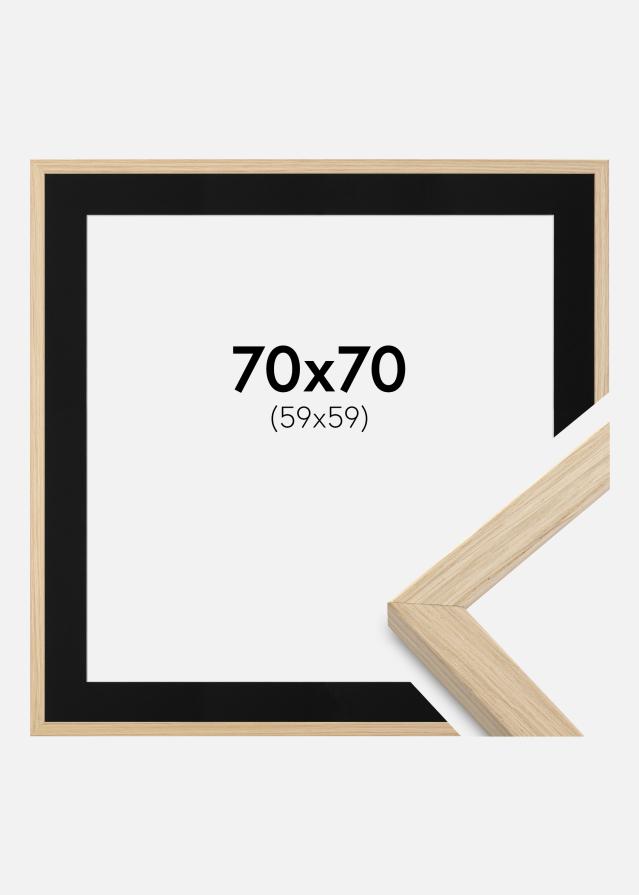 Ramme Grimsåker Eg 70x70 cm - Passepartout Sort 60x60 cm